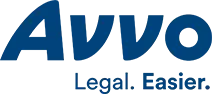 Avvo logo with the text 'Legal. Easier.' in blue, representing legal service platform branding.