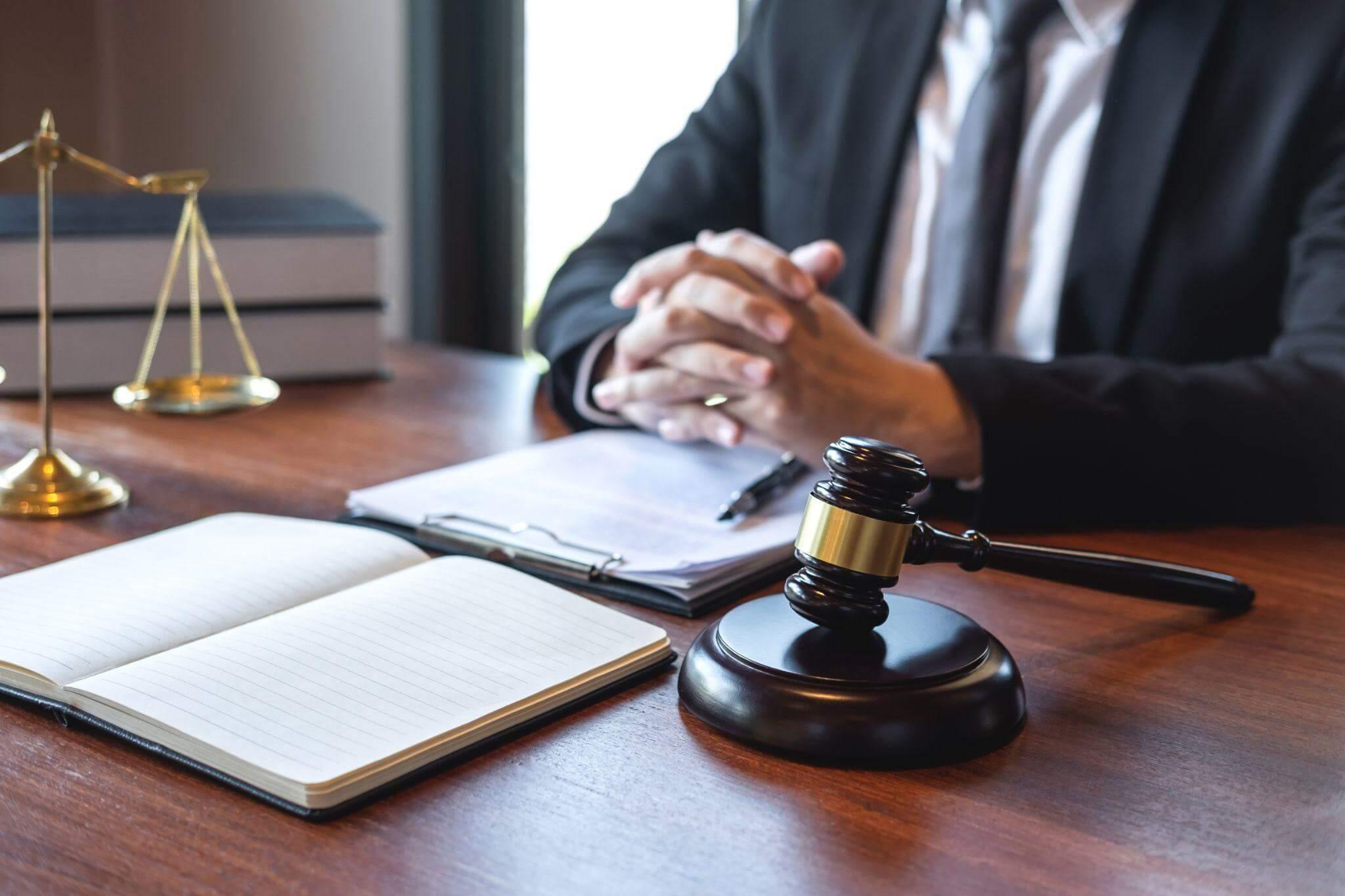 A man, possibly an attorney, with a law